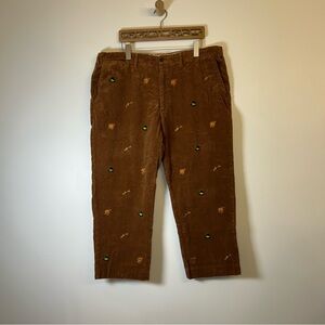 Castaway 'Beachcomber' Pants in Brown with Thxgiving Turkey Motif - size 42x26